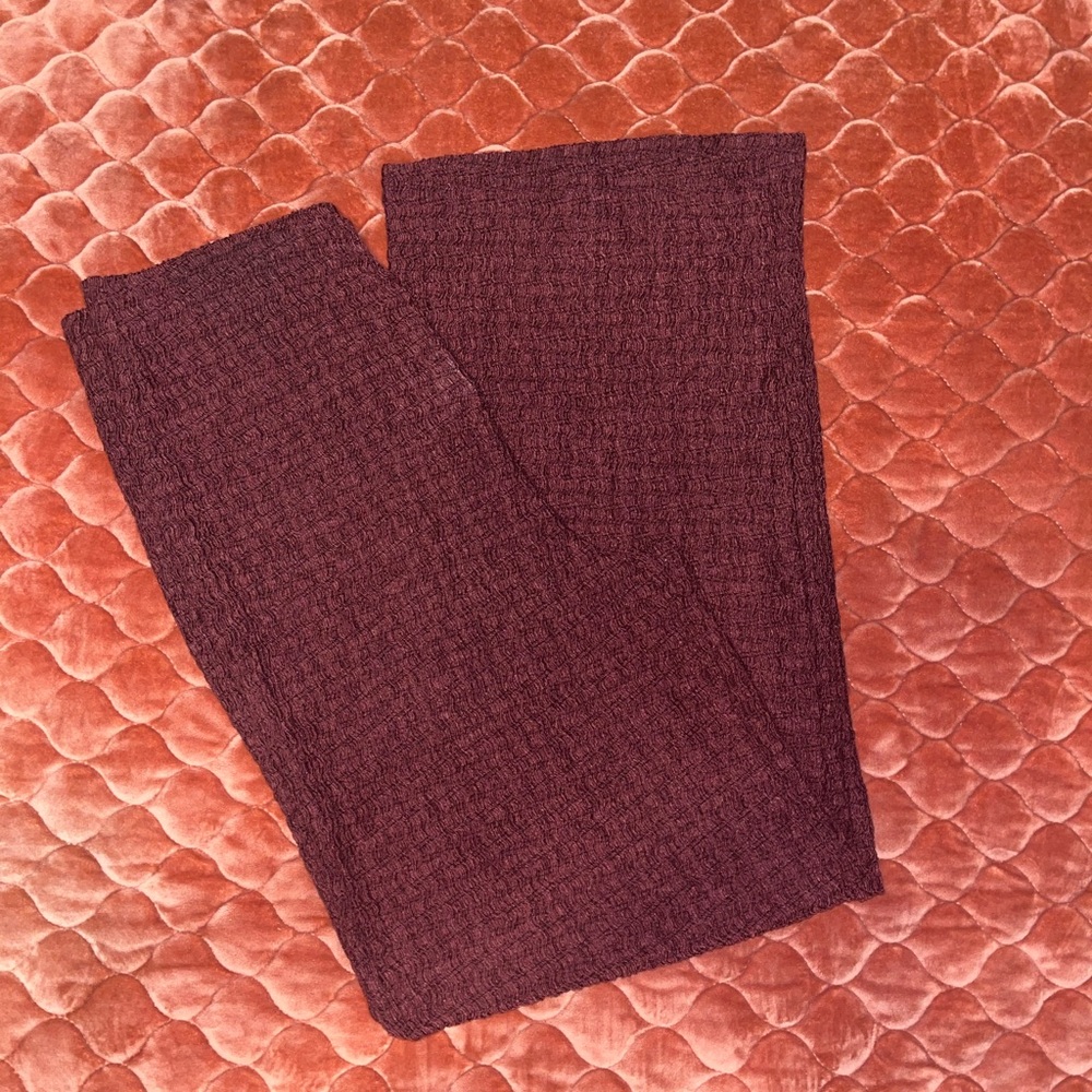 H&M Wide Leg Pants in Burgundy